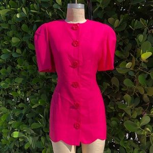 Vintage 1980’s Pink Flower Blazer Short Dress